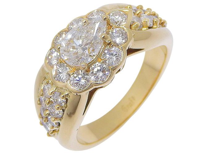 GRAFF Pear Shape Au750 Diamond Ring Golden