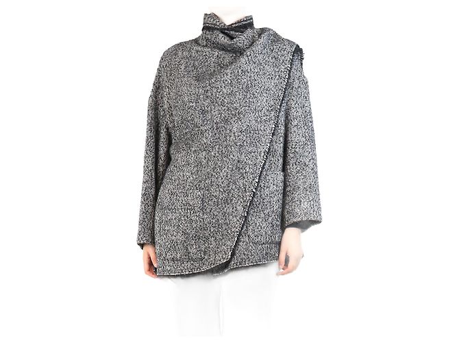 Isabel Marant Etoile Grey Hopsack cape - size UK 8