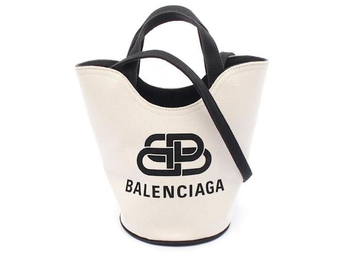 Everyday Balenciaga Wave XS Handbag Black White Cloth  ref.2501720