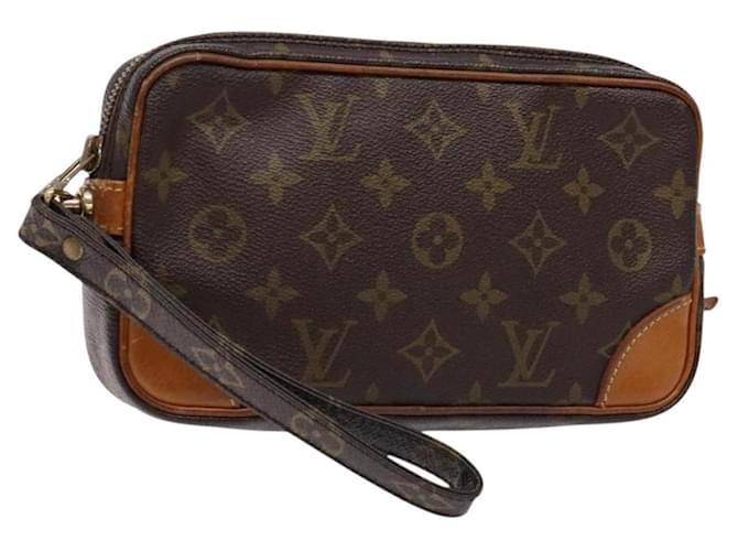 Louis Vuitton Marly Dragonne Clutch Monogram Canvas PM Brown Cloth  ref.2502769