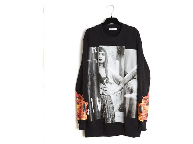Sweatshirt Oversized Givenchy 2013 FR36 Gipsy Girl Preto UK8 US6