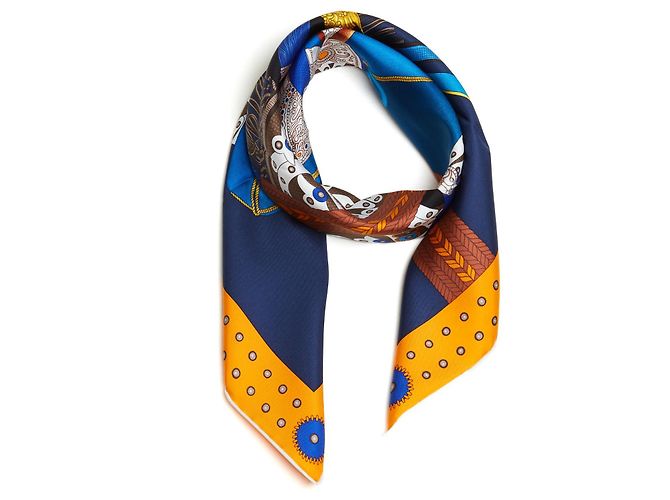 Bufanda Hermès Cuadrada 90 Silla de Dignatario 2018 Bufanda de Seda Twill Hermes Impecable Multicolor