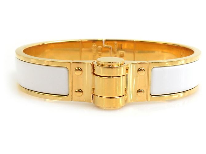 Bracelet/Bangle Charnière PM Hermès Blanc Doré