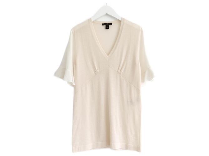 Seidenstricktop Louis Vuitton Resort 2017 Creme