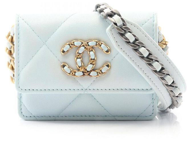 Borsa a Spalla Matelassé Chanel 19 Blu