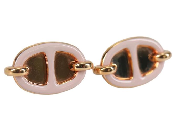 Hermès Pendiente HERMES Pierce Mini Mayon metal Rosa Auth BA5179M