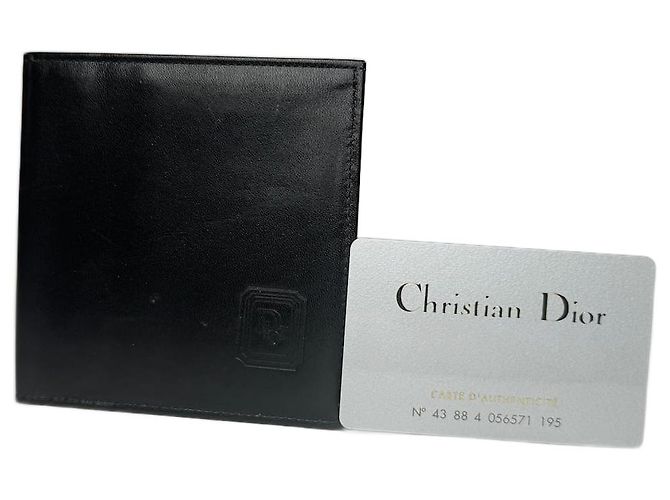 Vintage Dior Flapable Leather Wallet Black