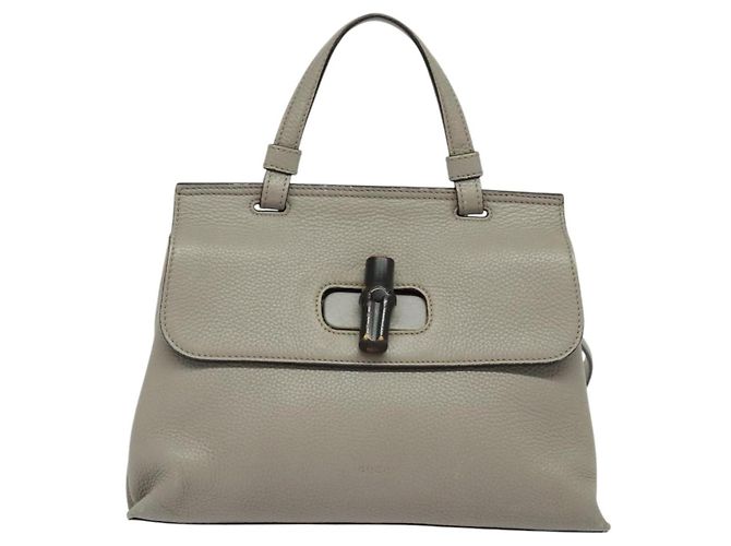 Gucci Bamboo Daily Top Handle Leder Medium Braun