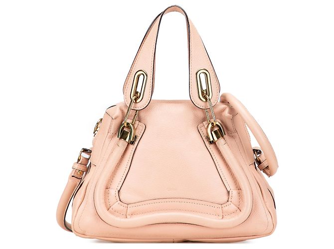 Sac Paraty en cuir rose Chloé, petit