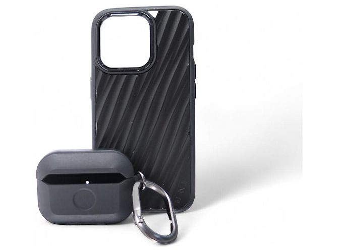 TUMI COQUE SET FOR IPHONE PRO 15 + AIRPODS PRO LEATHER CASE 150904-T053 BLACK