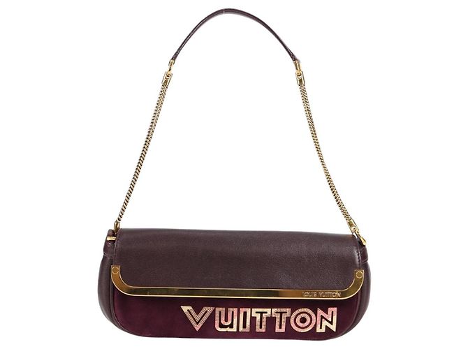 Pochete de couro avant-garde Louis Vuitton com camurça Marrom