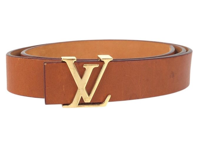 Herren-Gürtel Santur LV Initial von Louis Vuitton Braun Golden