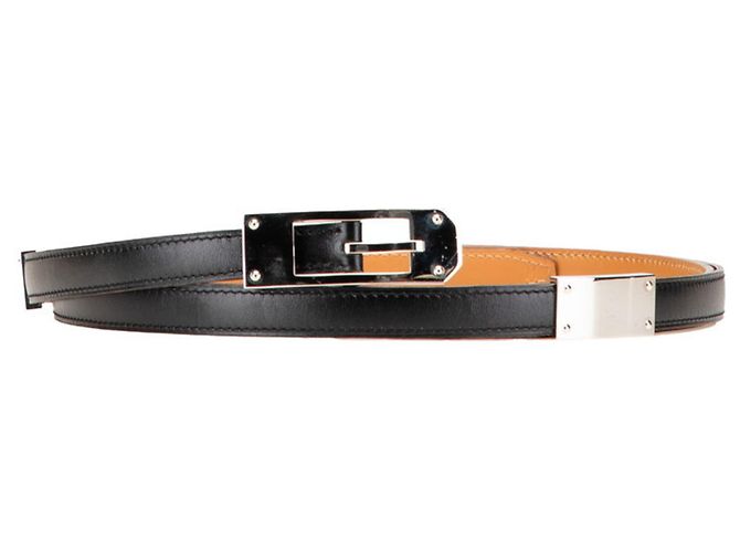 Cinto de dupla volta Hermès Kelly Ardion Marrom Preto