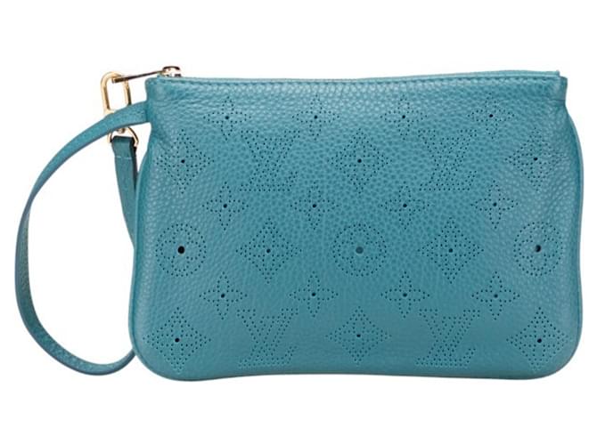 Pochete Mahina Selene MM da Louis Vuitton Azul Couro  ref.2505113