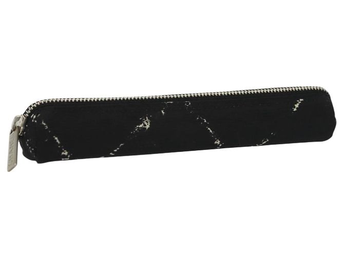 CHANEL Astuccio da Viaggio in Nylon Nero Argento CC Auth 142341