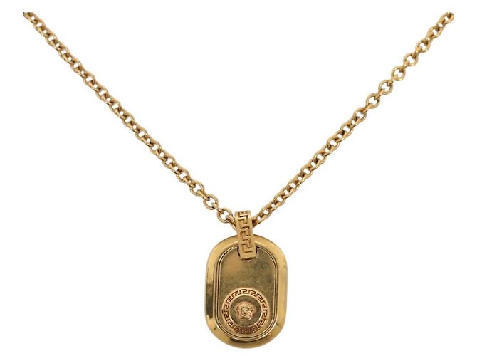 Collier VERSACE en métal doré Auth bs29163