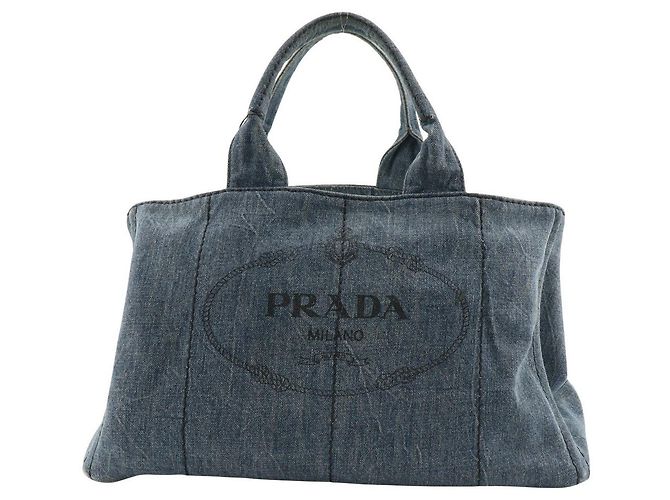 Prada Canapa Tote Denim Grande