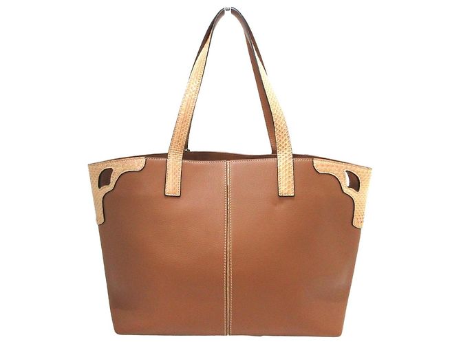 Cartier Marcello Handtasche Camel Leder und Python Kamel