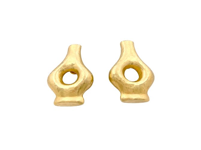 Pendientes Lalaounis 'Mesopotamia', oro amarillo martillado.