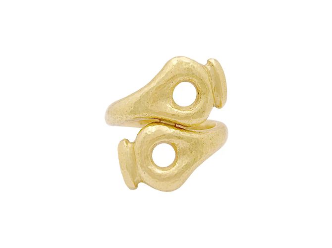 Anillo Lalaounis, "Mesopotamia" en oro amarillo martillado.