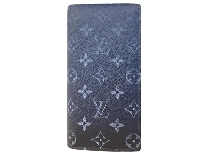 Louis Vuitton Monogram Gradient Portefeuille Brazza Long Wallet Navy blue  ref.2505748