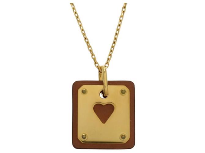 Collier Asde Coeur Ace of Hearts d'Hermès Marron 