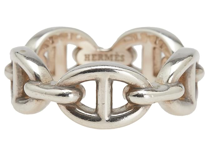 Ring Bague Enchaînée Chaine d'Ancre en Argent Sterling Hermès Métal Argenté  ref.2506135
