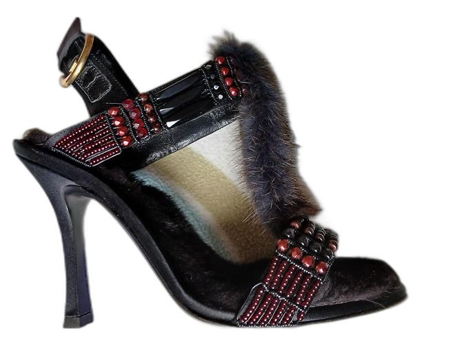 Sergio Rossi Vision schwarze High Heels mit Schmuckbesatz