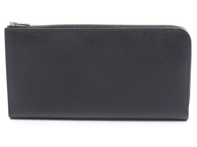 Hermès Hermes Epsom Leather Long Wallet Black