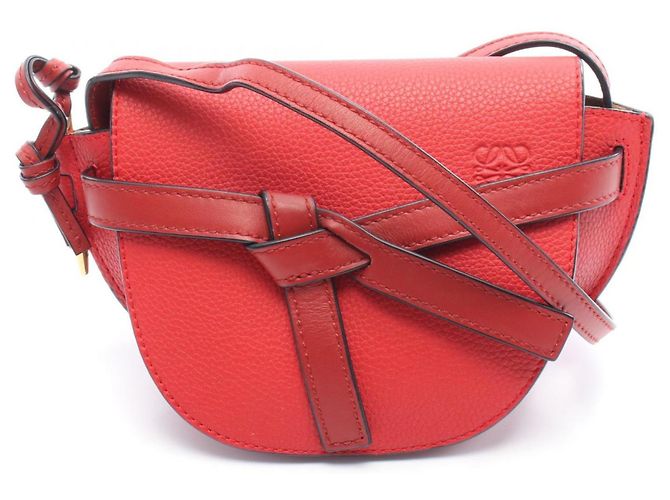 Borsa a Spalla Loewe Gate Mini in Pelle Rossa Rosso