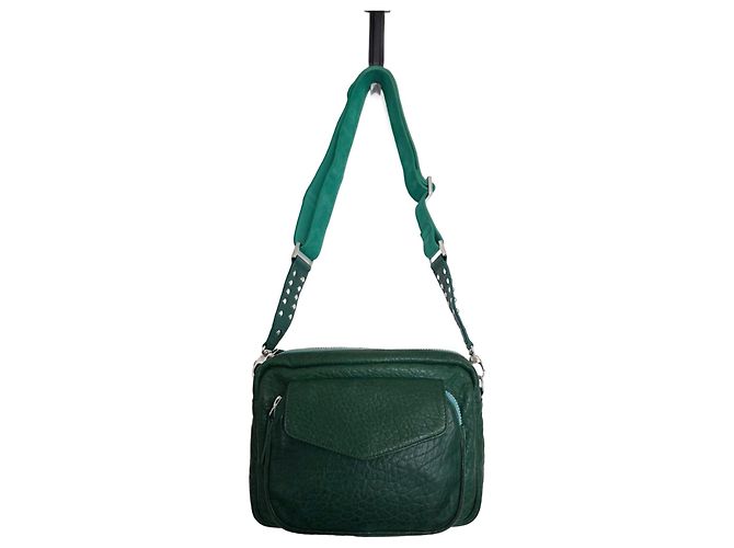 Bolsa Big Charly Claris Virot em couro bubble verde