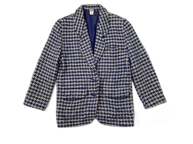 Krizia houndstooth vintage wool coat from the 80s