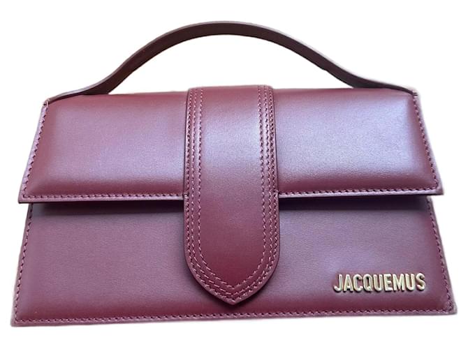 Jacquemus Le Grand Bambino Bag Bordeaux Dark red Leather  ref.2507004