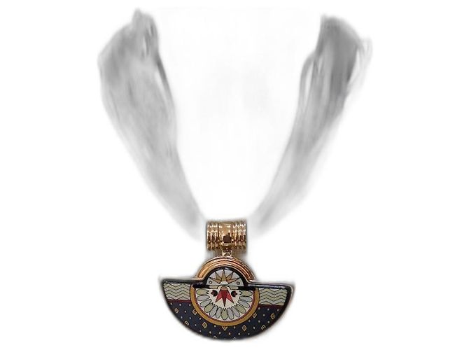 Collana pendente Frey Wille in smalto e seta D'oro