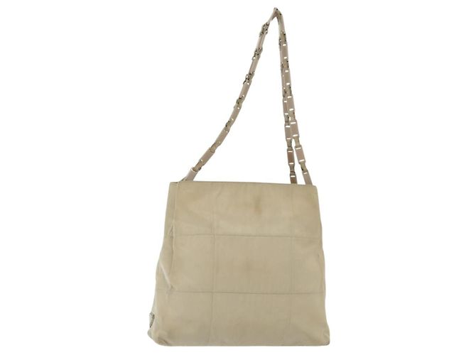 Borsa a Spalla Prada Nylon Beige Auth 134987