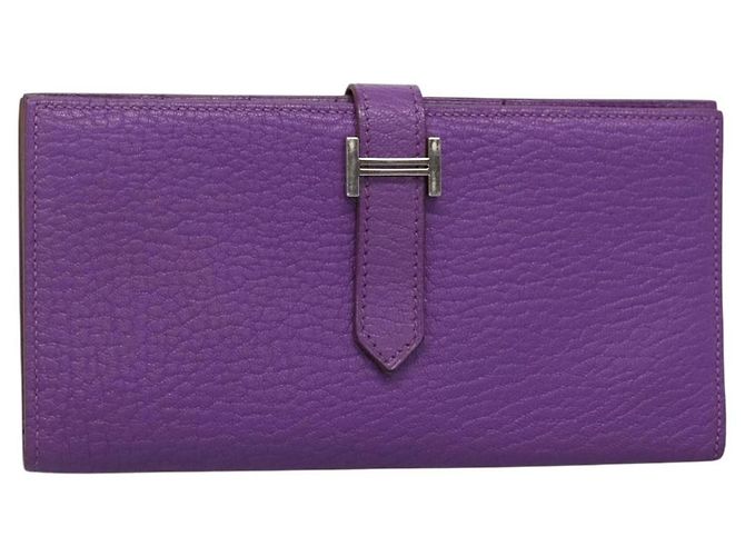 Hermès HERMES Portefeuille Bean Soufflé Violet Auth yk19464V