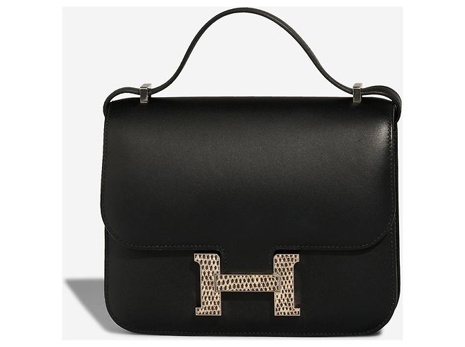 Hermès Bolsa HERMES Constance em Couros Exóticos Preto - 102889