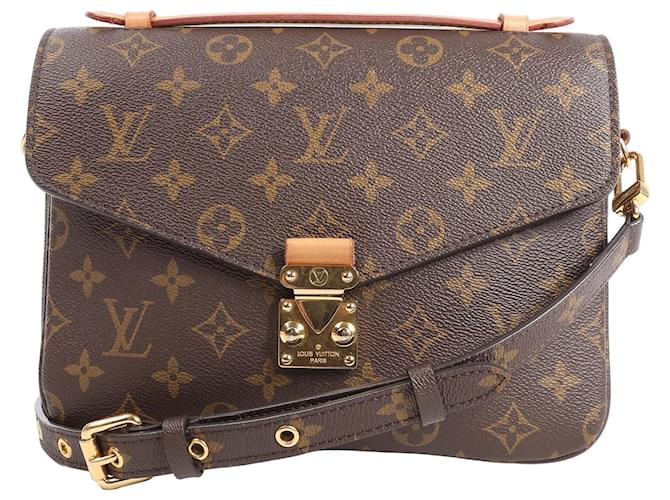 Bolsa Pochette Metis Monograma Louis Vuitton Marrom Couro  ref.2507440