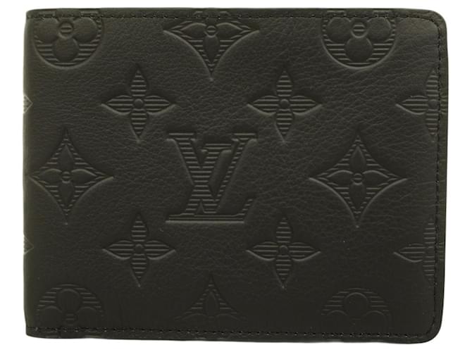 Louis Vuitton Monogram Shadow Portefeuille Multiplex Wallet Black  ref.2507551
