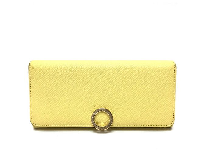 Bulgari Bvlgari Yellow Leather Long Wallet