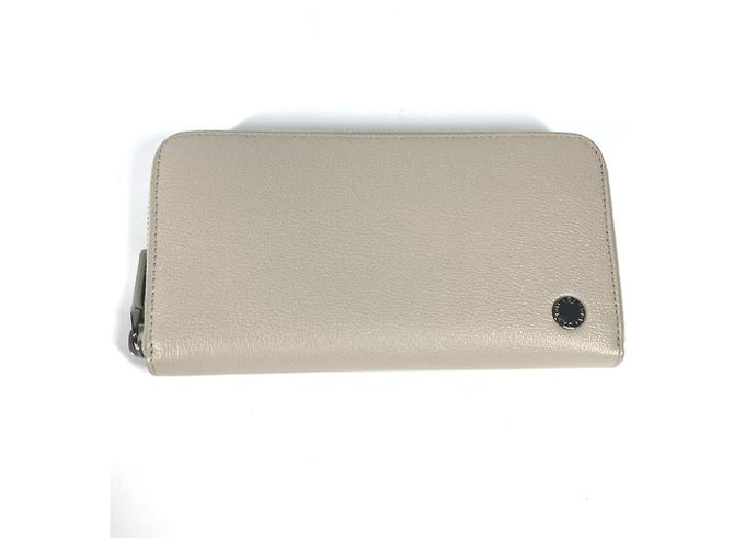 Bulgari Bvlgari Ivory Leather Long Wallet Cream