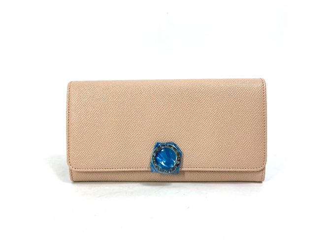 Bulgari Bvlgari Light Pink Leather Bi-Fold Wallet