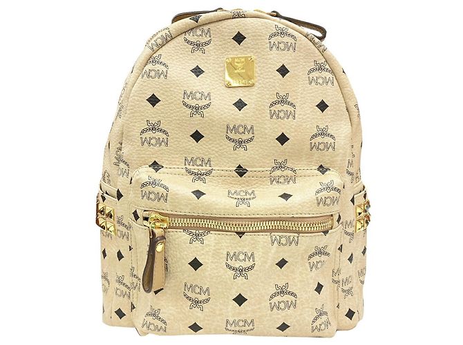 Mochila bege com studs MCM