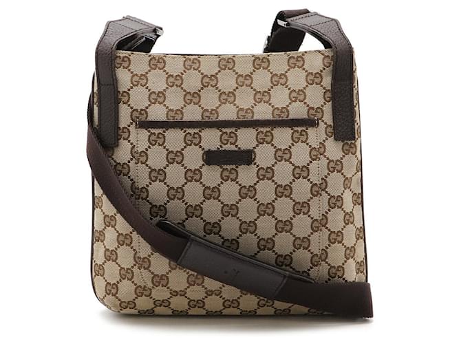 Gucci GG Canvas Shoulder Bag Brown Beige Cloth  ref.2507828