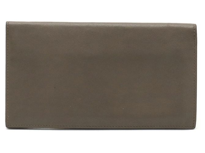 Carteira longa de couro e seda Twill Citizen da Hermès Cinza