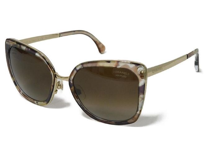 Timeless Chanel Fox Shape Eyewear Sunglasses Brown