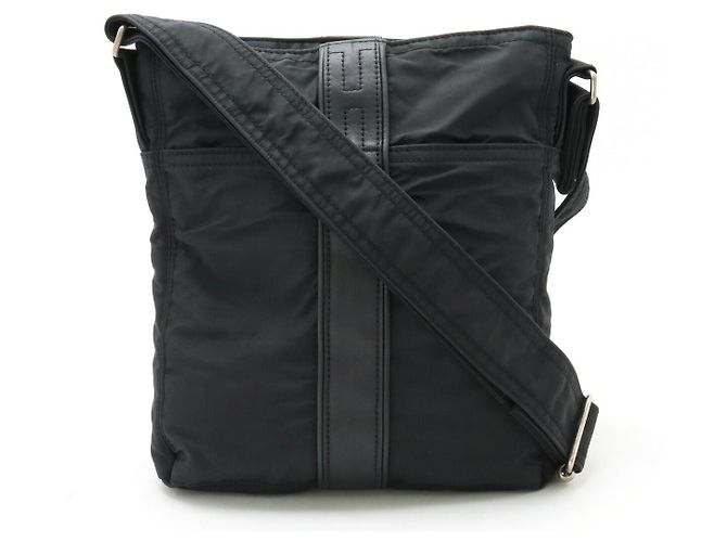 Borsa a Tracolla MM in Nylon e Pelle Acapulco di Hermès Nero