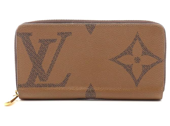 Louis Vuitton Zippy Wallet Monogram Reverse Brown Cloth  ref.2508405