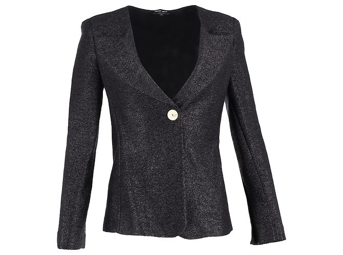 Giorgio Armani Single-Buttoned Blazer in Black Polyamide