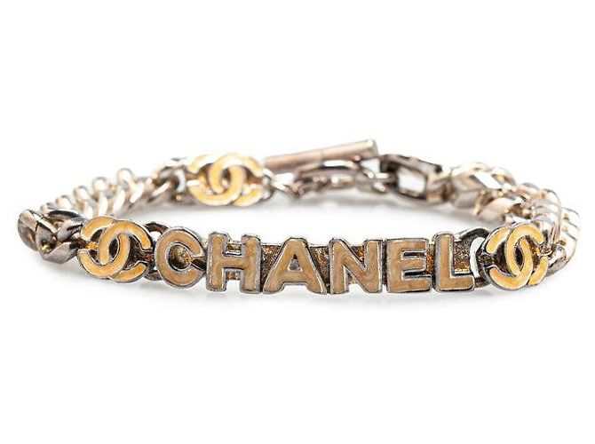 Timeless Metallarmband mit dem Coco-Logo von Chanel Silber Metallisch